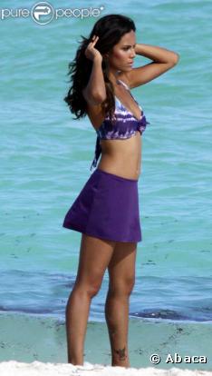 Selita Ebanks, à l'occasion d'un shooting sur une plage de Miami, en octobre 2009.