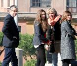 Rowan Atkinson en vacances à Rome avec sa femme Sunestra et sa fille Lily le 20 octobre 2009