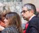 Rowan Atkinson en vacances à Rome avec sa femme Sunestra et sa fille Lily le 20 octobre 2009