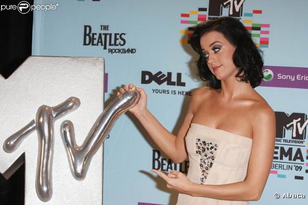 Katy Perry sur le tapis rouge des MTV EMA 2009 à Berlin, le 4 novembre 2009
