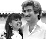 Eddy Mitchell lors de son mariage avec Muriel en 1980. 