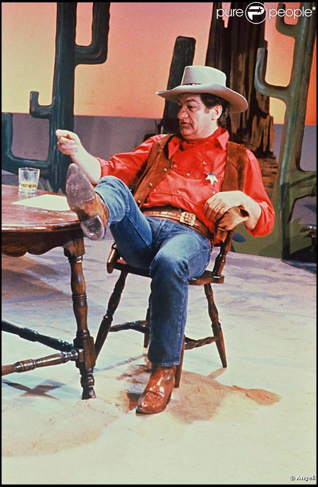 Eddy Mitchell déguisé en John Wayne pour la télévision en 1990. 