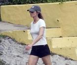 Helen Hunt en vacances au Mexique le 25 octobre 2009 avec son compagnon Matthew Carnahan