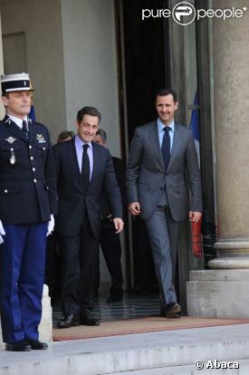 Nicolas Sarkozy et Bachar El-Assad, le président syrien