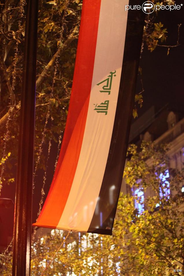 Le drapeau irakien sur les Champs Elysées à 18 heures le 13 novembre...