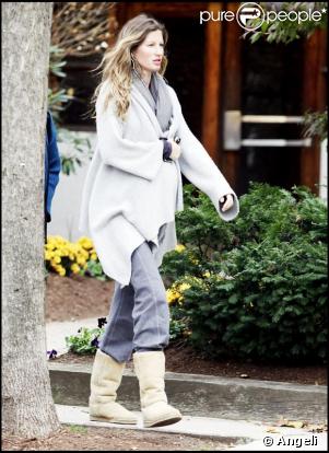 Gisele Bündchen en balade à Boston le 5 novembre 2009