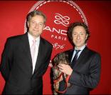 Le président de Lancel et Stéphane Bern au Gala de la Truffe, chez Lancel, le 16/11/09