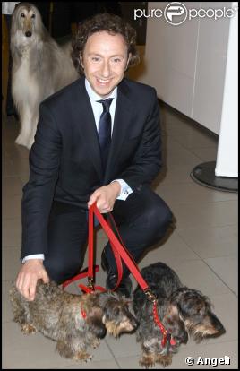 Stéphane Bern avec Dash et Virgule au Gala de la Truffe, chez Lancel, le 16/11/09