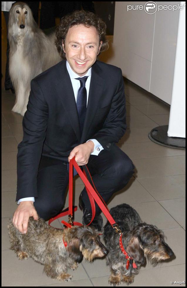 Stéphane Bern avec Dash et Virgule au Gala de la Truffe, chez Lancel, le 16/11/09