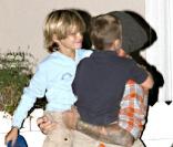 David Beckham s\'en va manger une glace avec ses fistons, à Los Angeles, le 17 novembre 2009.