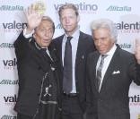 Valentino, Matt Tynauer et Giancarlo Giammetti à l'avant-première du film  Valentino, the last emperor  à Milan le 18 novembre 2009.