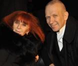 Sonia Rykiel et son ami Jean-Paul Gaultier à la soirée de lancement de la collection Sonia Rykiel pour H&M le 1/12/09 au Grand Palais à Paris