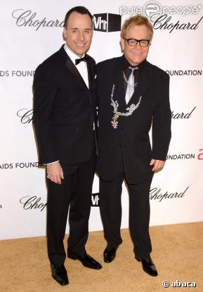 Elton John et David Furnish a la soirée post Oscars