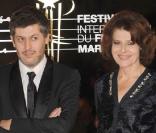 Christophe Honoré et Fanny Ardant, lors de la cérémonie d'ouverture du 9e Festival International du Film de Marrakech, le 4 décembre 2009.