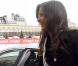 Malika Ménard à son arrivée à Caen