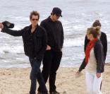 Kevin Bacon et sa femme Kyra Sedgwick sur une plage en Uruguay, le 23 décembre 2009.