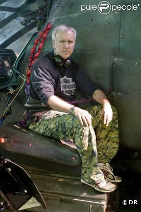 James Cameron sur le tournage d' Avatar .