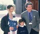 Claude Lelouch et Marie-Sophie L. en 1992 avec Sabaya (bébé) et Salomé 