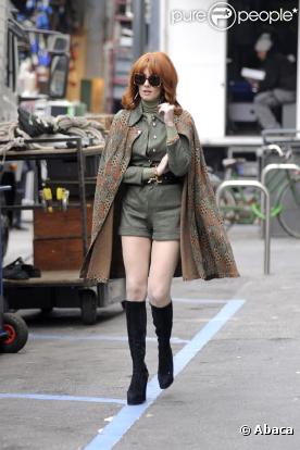 Paz Vega sur le tournage du biopic de Vallanzasca à Milan le 12 janvier 2010