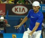 Kim Clijsters et Rafael Nadal au match de charité en faveur des victimes de Haïti, à Melbourne le 17 janvier 2010 !
