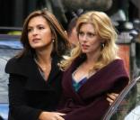Mariska Hargitay sur le tournage de New York, U.S.V. (New York, 26 janvier 2010)