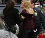 Mariska Hargitay sur le tournage de New York, U.S.V. (New York, 26 janvier 2010)