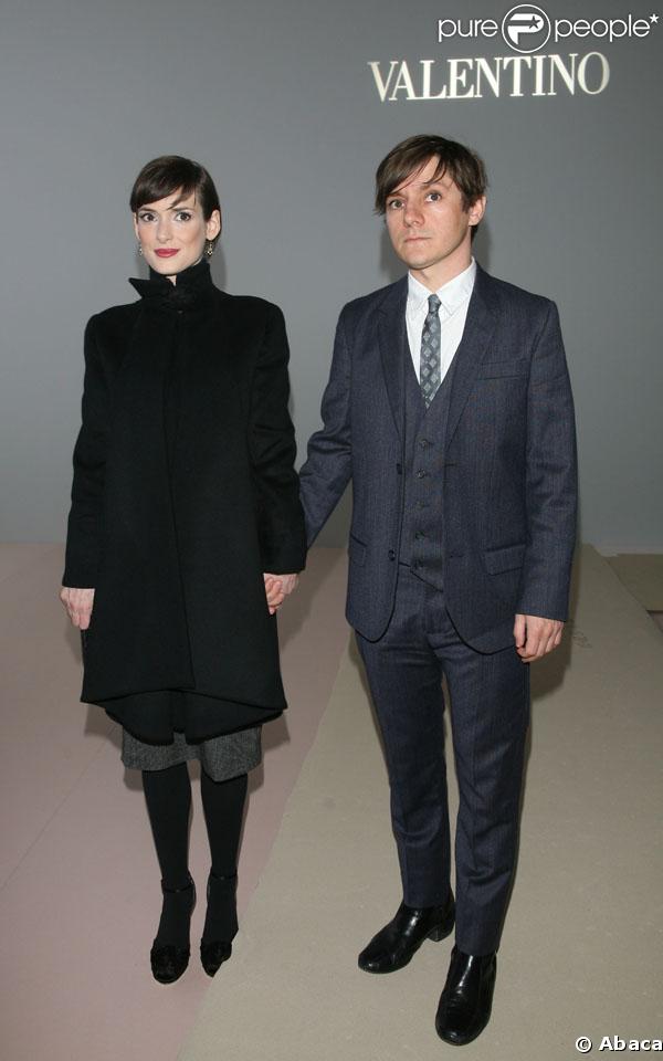 Winona Ryder et Blake Sennett au défilé Valentino
