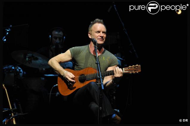 Sting, à l'occasion de la grande soirée de lancement de l'Audi A8 qui s'est tenue à l'Olympia, à Paris, le 2 février 2010.