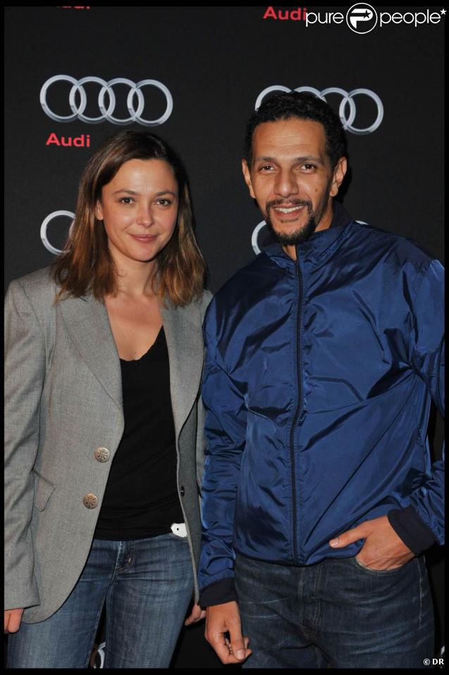 Sandrine Quétier et Roschdy Zem, à l'occasion de la grande soirée de lancement de l'Audi A8 qui s'est tenue à l'Olympia, à Paris, le 2 février 2010.