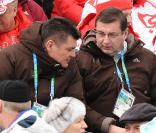 David Douillet et Jean-François Lamour, aux J.O. de Vancouver, le 14 février 2010.
