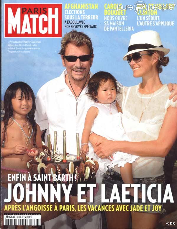 Johnny Hallyday en famille avec Laeticia, Jade et Joy