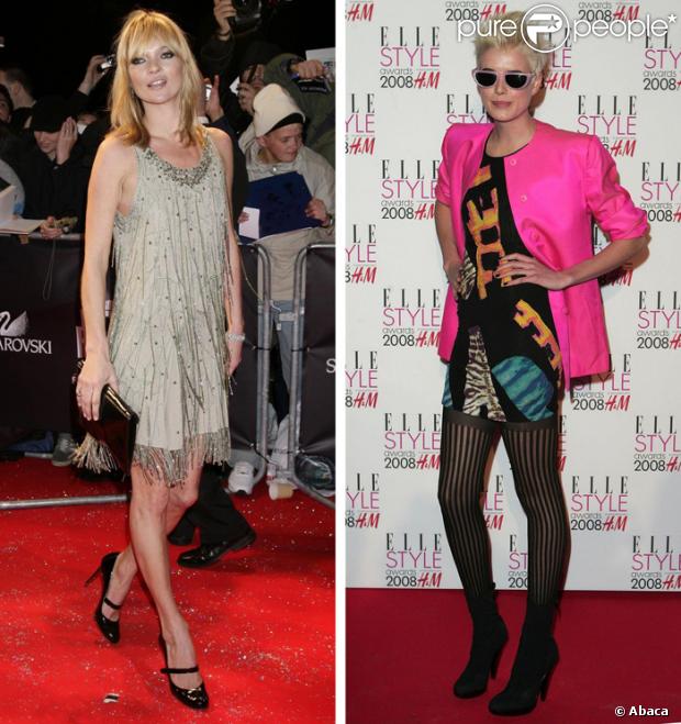 Kate Moss, ancien visage de la mode et  Agyness Deyn qui assure la relève 