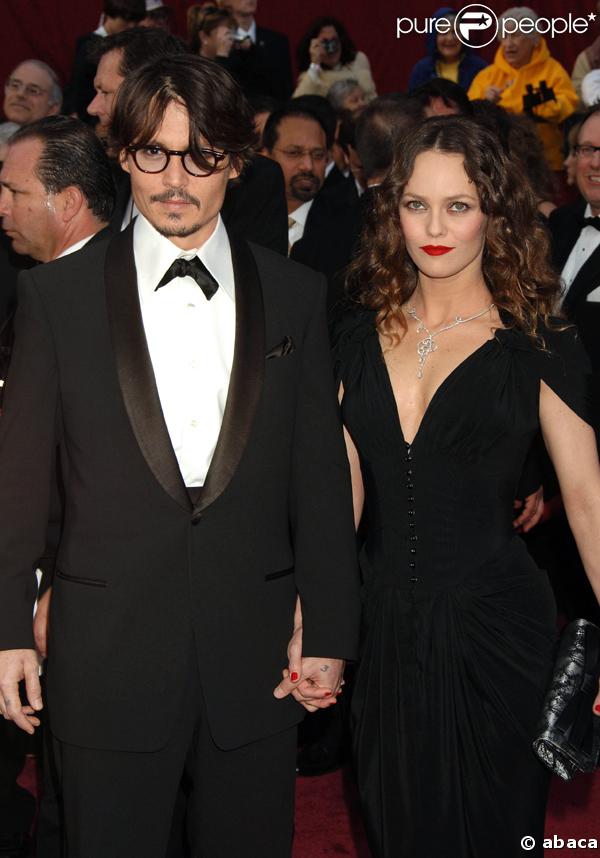 Vanessa Paradis et Johnny Depp à la cérémonie des Oscars 2008