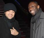 Fabrice Eboué et Thomas Ngijol à l'occasion de l'avant-première de  La Rafle  qui s'est tenue au Gaumont des Champs-Elysées, à Paris, le 8 mars 2010.
