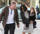 Salma Hayek, son époux François-Henri et leur petite Valentina. 