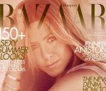 L\'actrice américaine Jennifer Aniston en couverture du magazine Harper\'s Bazaar<br />