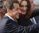 Carla Bruni et Nicolas Sarkozy visitent le pavillon français de l'Exposition universelle de Shanghaï, accompagnés de l'acteur Alain Delon, parrain du bâtiment. 29/04/2010 