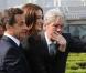 Carla Bruni et Nicolas Sarkozy visitent le pavillon français de l'Exposition universelle de Shanghaï, accompagnés de l'acteur Alain Delon, parrain du bâtiment. 29/04/2010 