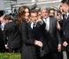 Carla Bruni et Nicolas Sarkozy visitent le pavillon français de l'Exposition universelle de Shanghaï, accompagnés de l'acteur Alain Delon, parrain du bâtiment. 29/04/2010 