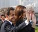 Carla Bruni et Nicolas Sarkozy visitent le pavillon français de l'Exposition universelle de Shanghaï, accompagnés de l'acteur Alain Delon, parrain du bâtiment. 29/04/2010 
