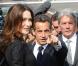 Carla Bruni et Nicolas Sarkozy visitent le pavillon français de l'Exposition universelle de Shanghaï, accompagnés de l'acteur Alain Delon, parrain du bâtiment. 29/04/2010 