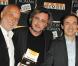François Berléand et Nicolas Rey, lors de la remise du 10e Prix Ciné Roman Carte Noire, dans l'enceinte du Plaza Athénée, à Paris, le 3 mai 2010.