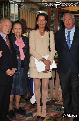 La princesse Caroline de Hanovre au restaurant parisien Le Grand Véfour, le 5 mai 2010, pour l'annonce des nominations du prix Prince Pierre de Monaco