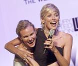 Diane Kruger et Sharon Stone lors du gala de l'amfAR en 2009 