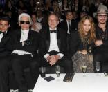  Karl Lagerfeld, Pascal Greggory, Baptiste Giabiconi, Vanessa Paradis et Johnny Depp à la soirée Chanel organisée au VIP Room à Cannes le 18 mai 2010 