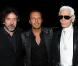Tim Burton, Jean-Roch et Karl Lagerfeld à la soirée Chanel organisée au VIP Room à Cannes le 18 mai 2010