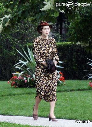 Kate Winslet sur le tournage du téléfilm Mildred Pierce, à New York. Mai 2010