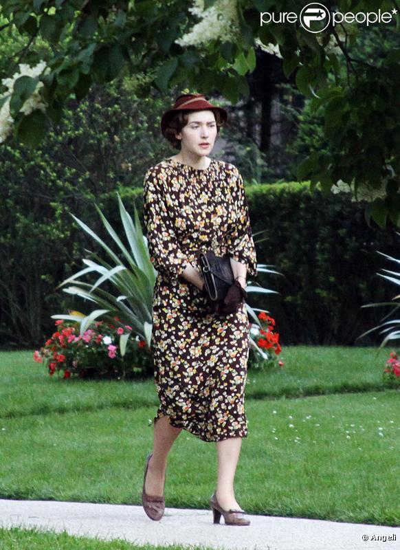 Kate Winslet sur le tournage du téléfilm Mildred Pierce, à New York. Mai 2010