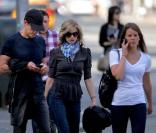 Kevin Bacon, sa femme Kyra Sedgwick et leur fille Sosie à New York le 17 mai 2010