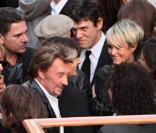 Marc Lavoine, Laeticia Hallyday et Johnny sur Le Paquebot, à la soirée d'anniversaire de Johnny Hallyday. 15/06/2010